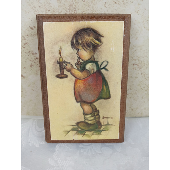 Vintage Bonnie Wall Plaques Set of 3 - Hummel Style Wall Prints 4x6" - Picture 4 of 9